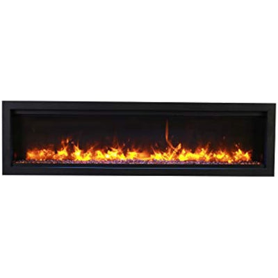 Amantii SYM-50-BESPOKE Symmetry Series Bespoke 50-Inch Built-in Electric Fireplace with Remote, Ember Media, Black Steel Surround