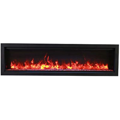 Amantii SYM-50-BESPOKE Symmetry Series Bespoke 50-Inch Built-in Electric Fireplace with Remote, Ember Media, Black Steel Surround