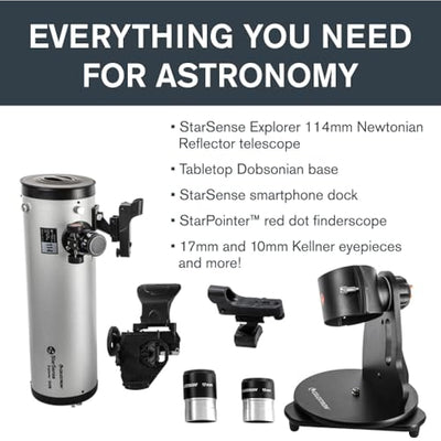 Celestron – StarSense Explorer 114mm Tabletop Dobsonian Smartphone App-Enabled Telescope – Works with StarSense App to Help You Find Nebulae, Planets & More – iPhone/Android Compatible