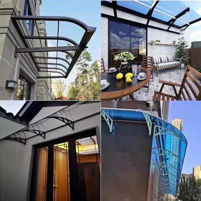 Window Awning with Aluminum Bracket, Front Door Canopy, Outdoor Window Awning, Drain On Both Sid Durable & Weather-Resistant Awnings, for Sun Shutter, Rain and Snow Protection (Size : 60 * 280cm)