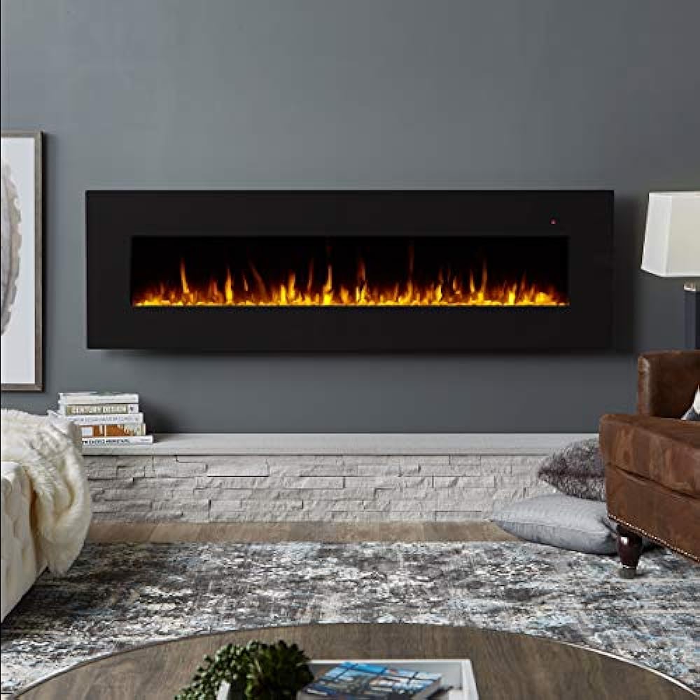 Real Flame Corretto Electric Fireplace, 72", Black