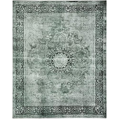 DECOMALL Maila Washable Rug, Traditional Oriental Rug,Vintage Distressed Large Carpet for Living Room Bedroom, 9x12ft Grey-Green